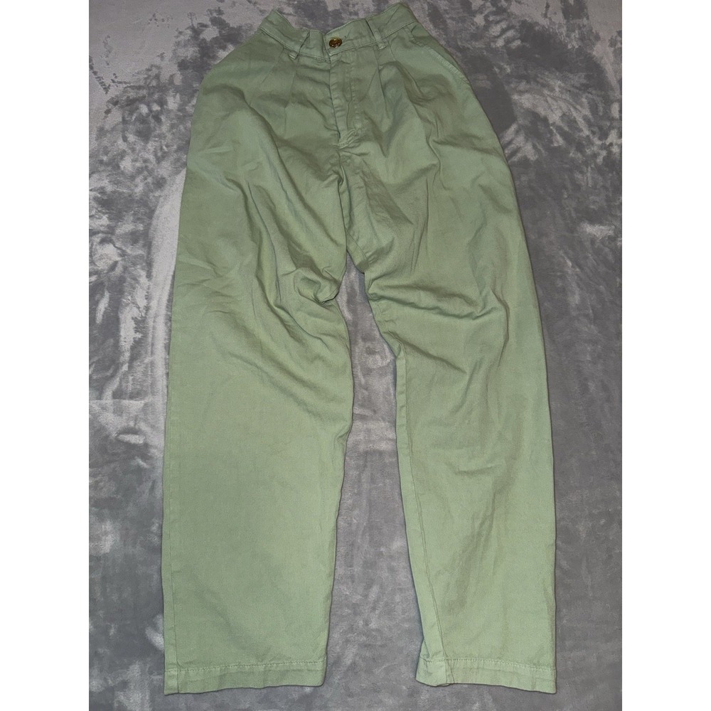 Big Bud Press Trousers Green Size XXS Vintage Casual Zip Fly Classic Grandma